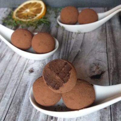 Truffle kroglice iz temne čokolade slika recept